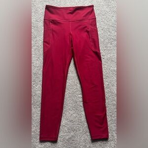 Old Navy Active Powersoft High Rise Go Dry Leggings- Red Sz Medium